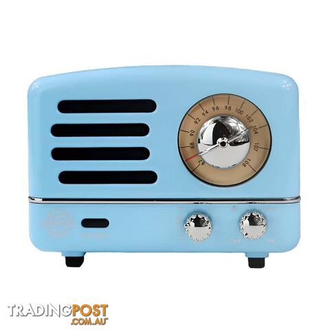 MUZEN OTR Metal Portable FM Radio  Bluetooth Speaker-Blue