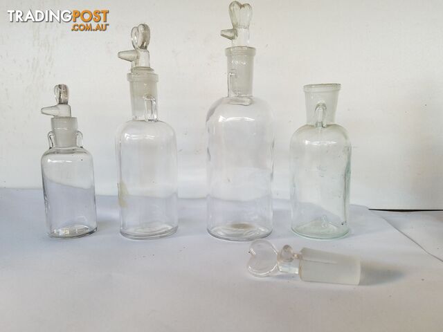 Antique apothecary glass dropper bottles