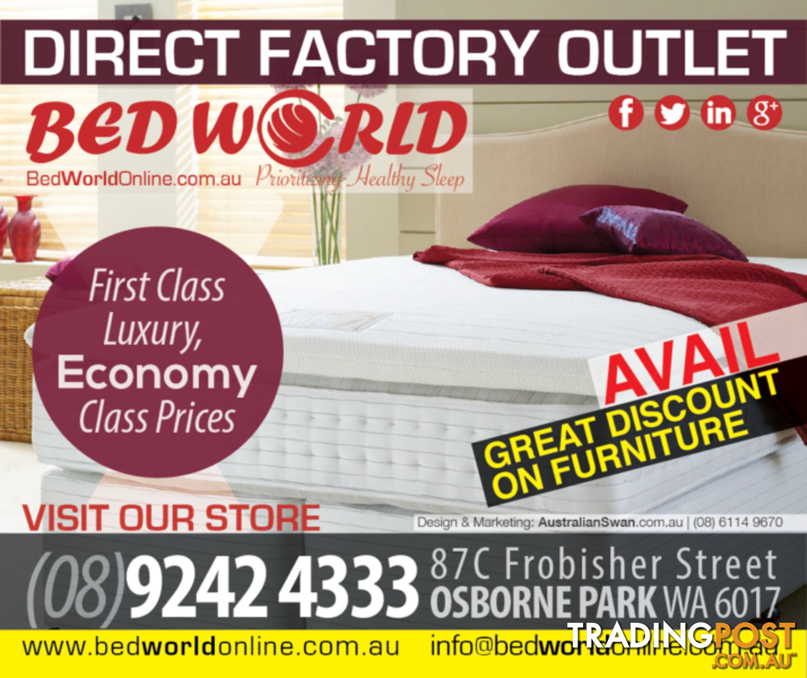 ELECTRIC QUEEN BED WITH ORTHOPEDIC MATTRESS- STOCK CLEARENCE