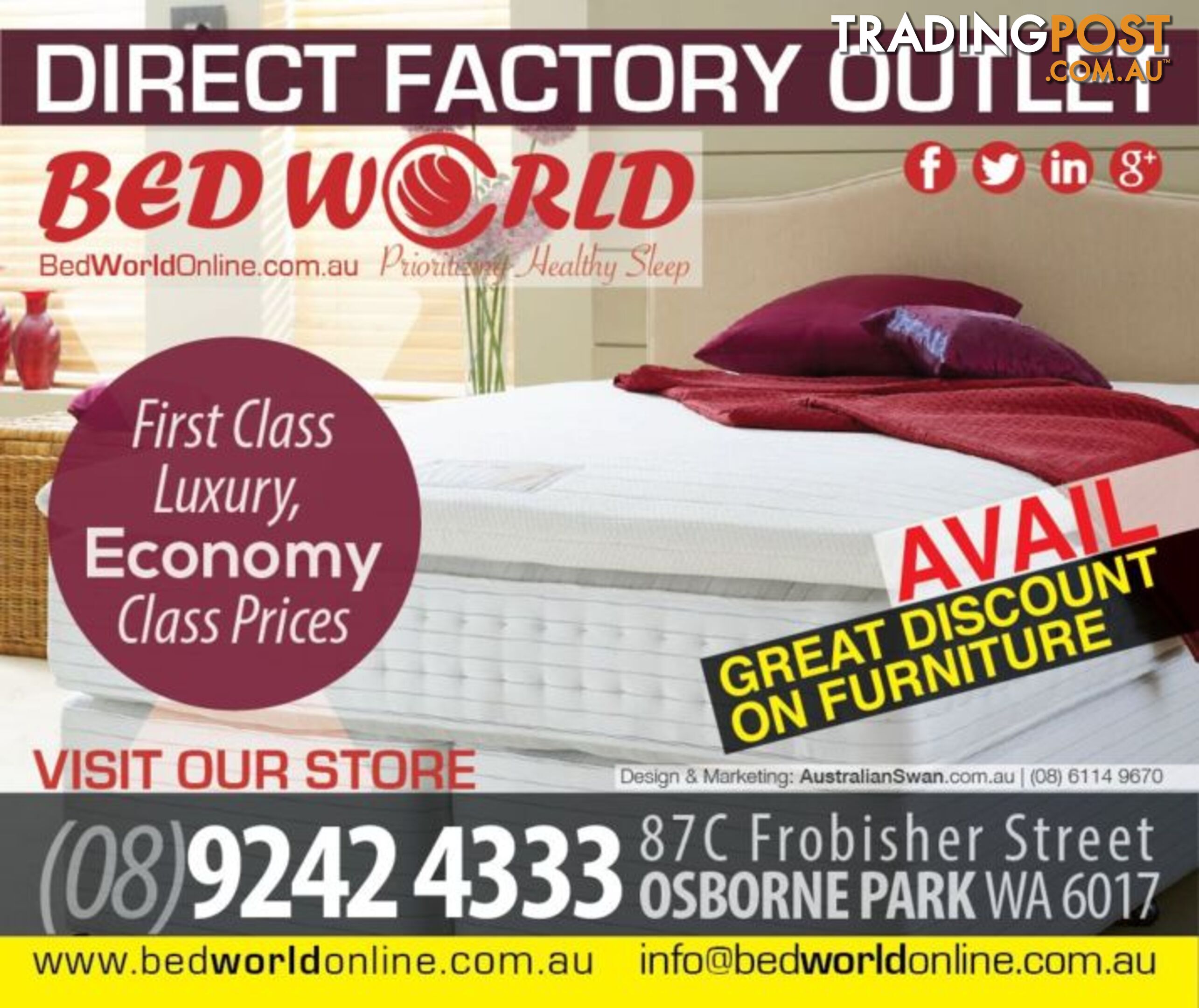 QUEEN POCKET SPRING MATTRESS-BRAND NEW-WA MADE