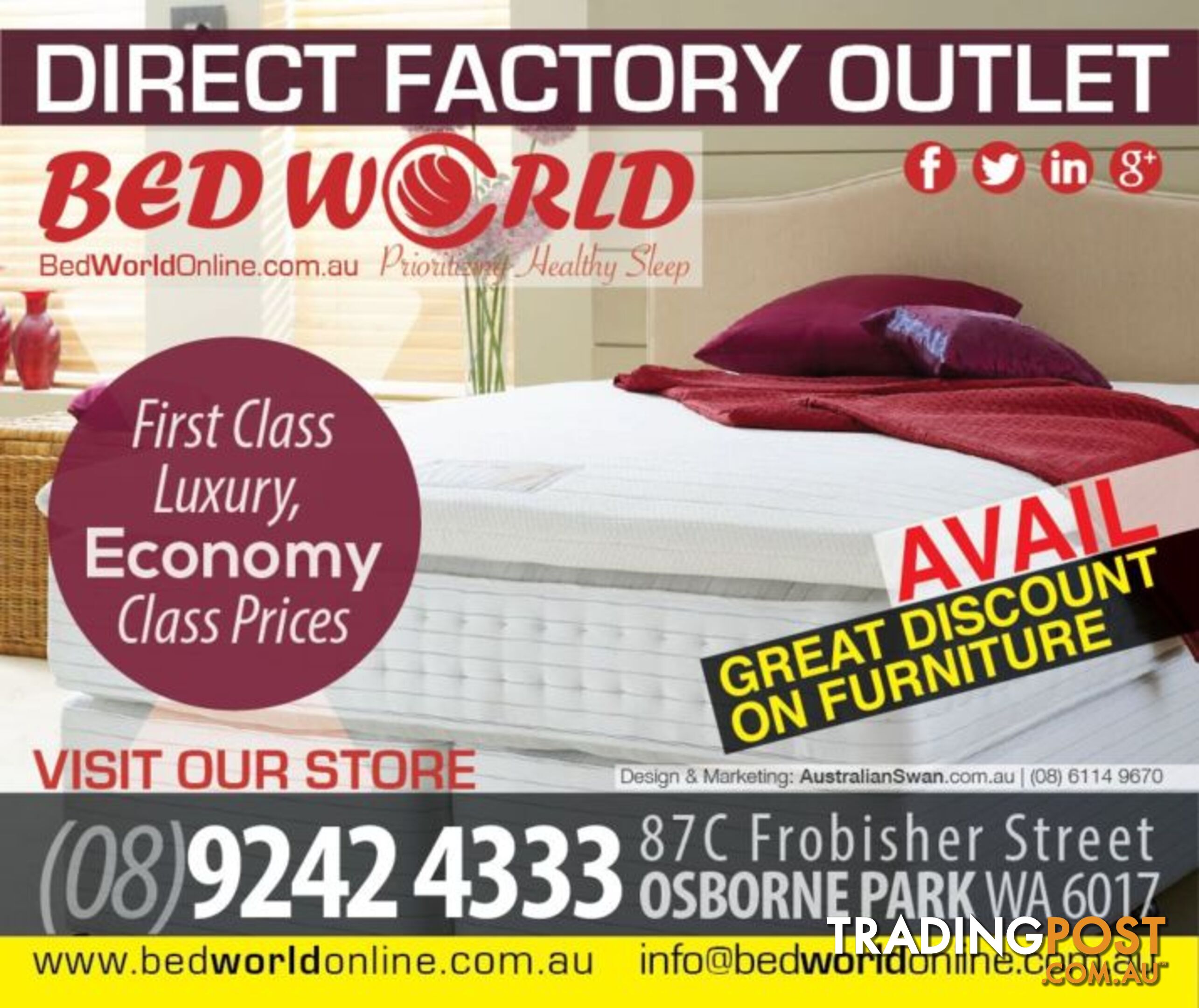 COOLING GEL QUEEN MATTRESS-FLOOR STOCK CLEARANCE