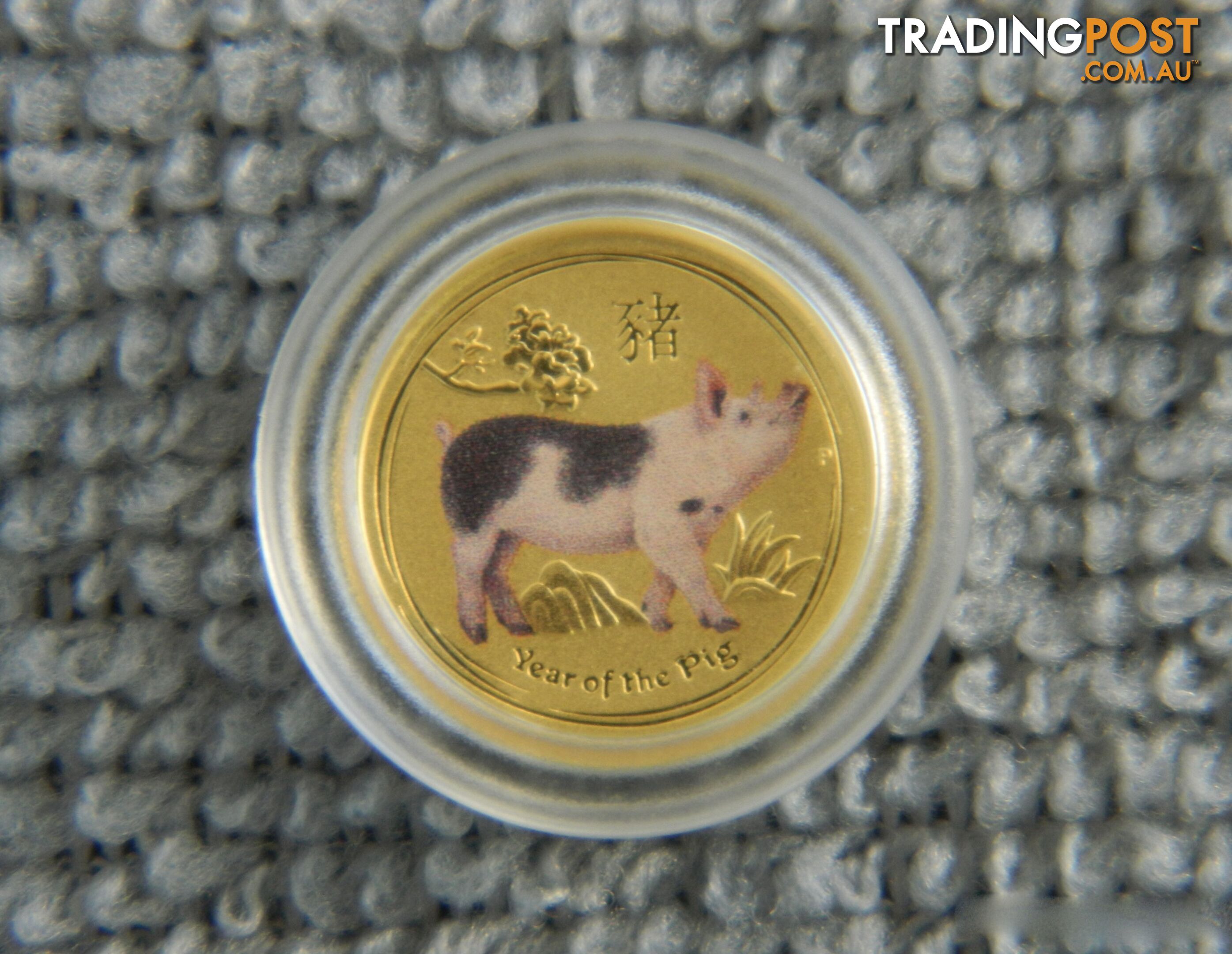 🐖 Perth Mint 1/20oz Gold Coin Coloured Lunar Year of the Pig 🐖