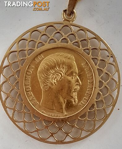 Gold Necklace with Napoleon III 20 Franc Coin