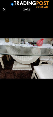 Glass top dining table 6 chairs