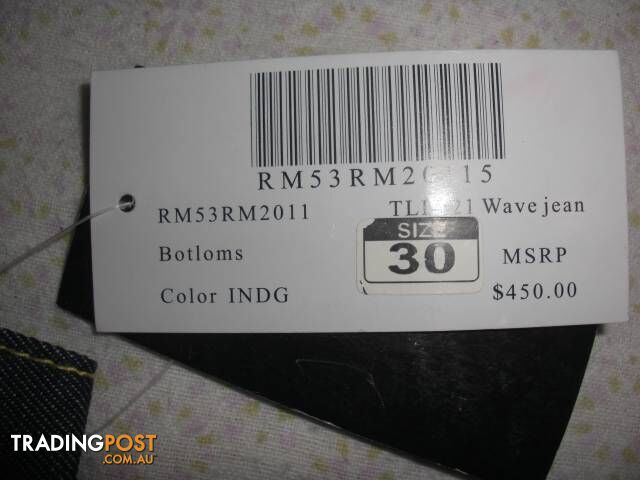 RMC MARTIN KSOHOH Red Monkey jeans size 30RRP $450 SELLING $249 - photo 3 of 6