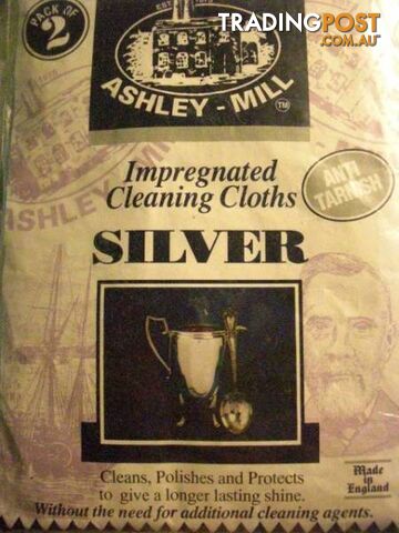 ASHLEY MILL IMPREGNATED CLEANING CLOTHS FOR SILVER ENGLAND MADE..