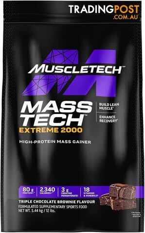 MuscleTech Mass Tech Extreme Mass Gainer Chocolate Flavour Powder 5.44 kg