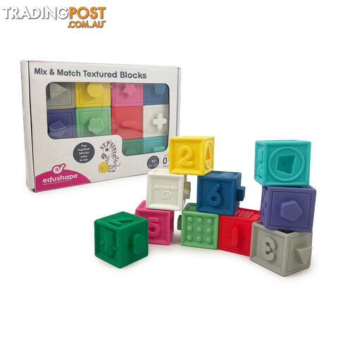 Textured POP Blocks - 10pce - Edushape
