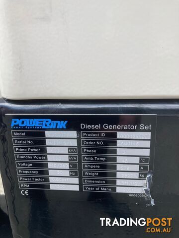 NEW 220kVA standby 3PH Powerlink enclosed generator model WPS200BS-AU