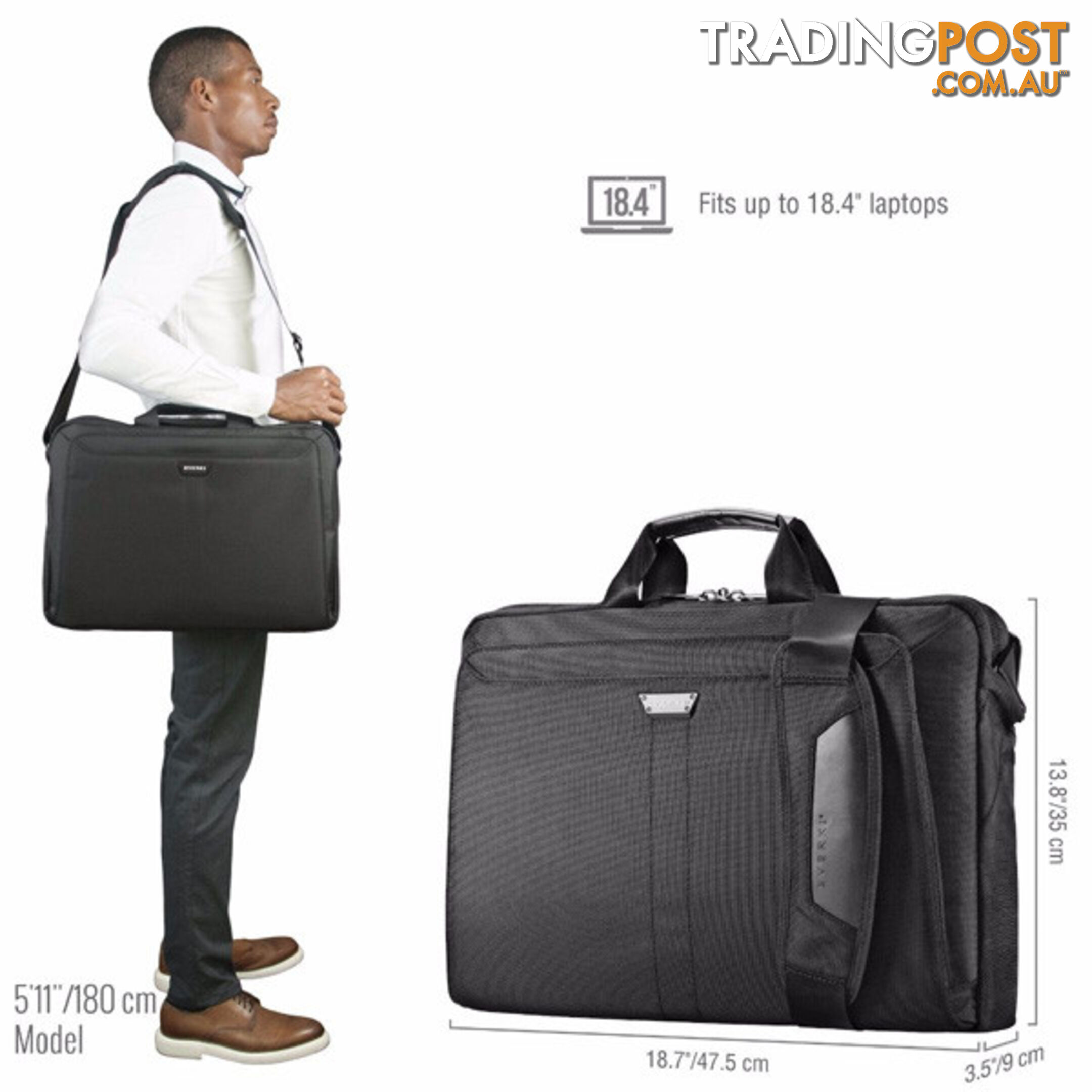 Everki Lunar Laptop Bag Briefcase 18.4" EKB417BK18