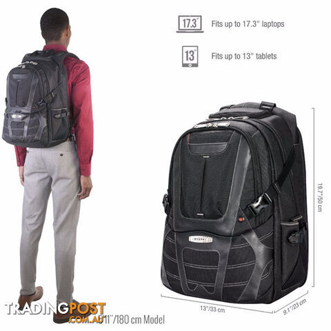 Everki Concept 2 Premium Travel Friendly Laptop Backpack 17.3" EKP133B - Free Shipping In Australia