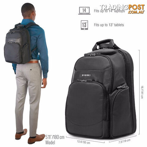 Everki Suite Premium Compact Checkpoint Friendly Laptop Backpack 14" EKP128