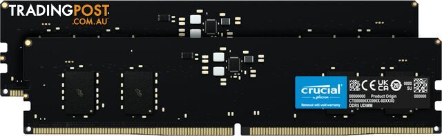 Crucial CT2K8G48C40U5 16GB (2x8GB) DDR5 UDIMM 4800MHz CL40 Desktop PC Memory - Crucial - 649528905611 - CT2K8G48C40U5