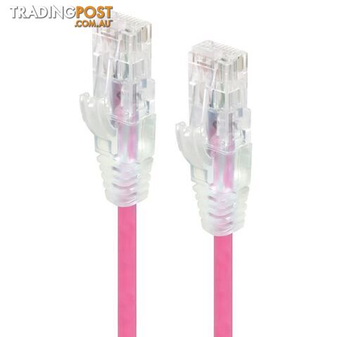 Alogic C6S-0.30PNK 0.30m Pink Ultra Slim Cat6 Network Cable UTP 28AWG - Alogic - 9350784011596 - C6S-0.30PNK