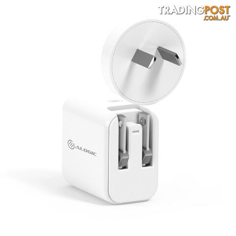 Alogic CO-C18C8PWH Combo Pack USB-C 18W Wall Charger with Power Delivery and USB-C to Lightning Cable White - Alogic - 9350784017864 - CO-C18C8PWH