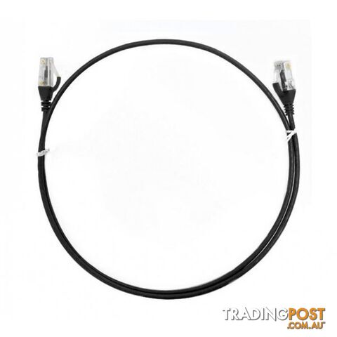 8Ware CAT6THINBK-15M CAT6 Ultra Thin Slim Cable 15m - Black - 8ware - 0744109262821 - CAT6THINBK-15M