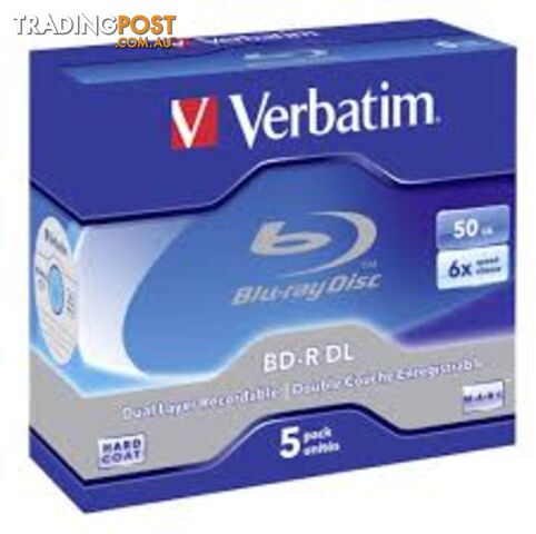 Verbatim 43748 BD-R 50GB/6X Blu-Ray - 5 Pack Jewel Case - Verbatim - 023942437482 - 43748