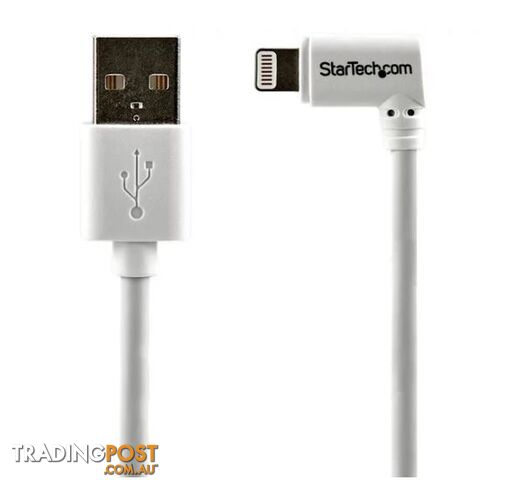 StarTech USBLT2MWR 6ft White Angled Lightning to USB Cable - StarTech -...