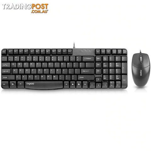 Rapoo X120 PRO Wired Keyboard and Mouse Combo Optical Combo Black - Rapoo - 6940056186522 - X120 PRO