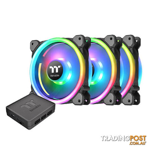 Thermaltake CL-F072-PL12SW-A Riing Trio 12 LED RGB Radiator Fan TT Premium Edition (3-Fan Pack) - Thermaltake - 841163004470 - CL-F072-PL12SW-A
