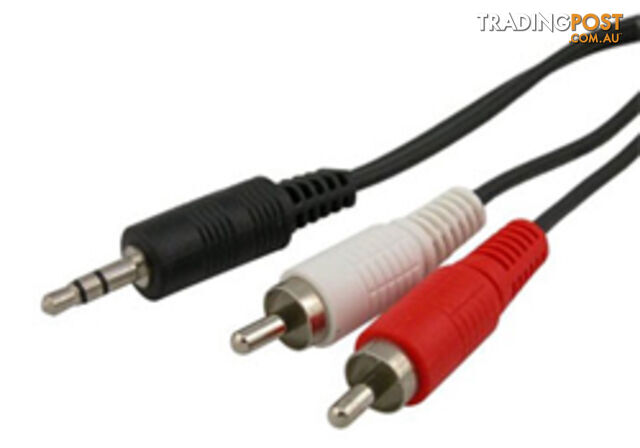 Comsol 35-2XRCA-05 5M 3.5mm Stereo Male to 2 x RCA Male Audio Cable - Comsol -...