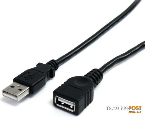 StarTech USBEXTAA3BK 3 ft Black USB Extension Cable A to A - StarTech - 065030840897 - USBEXTAA3BK