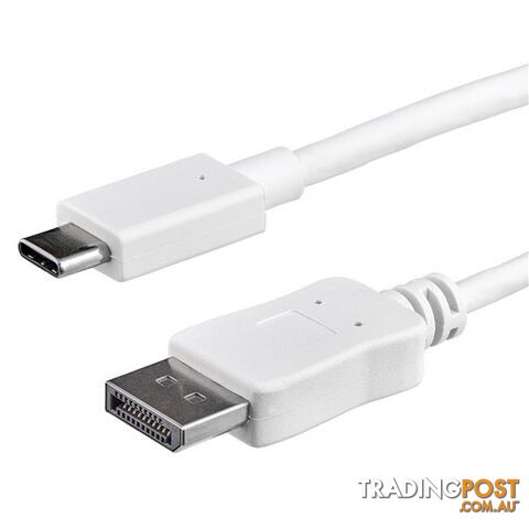 StarTech CDP2DPMM1MW 1m USB-C to DisplayPort Cable - USB C to DP Adapter - White - StarTech - 065030820554 - CDP2DPMM1MW