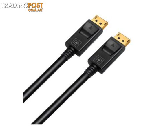 Cruxtec DP12-03-BK DP 1.2 4K Displayport Male to Male Cable 3m Black - Cruxtec - 0787303421526 - DP12-03-BK