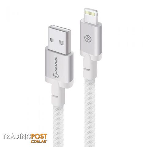 ALOGIC MU28P-03SLV Prime Lightning to USB Charge & Sync Cable - 3m Silver - Alogic - 9350784015518 - MU28P-03SLV