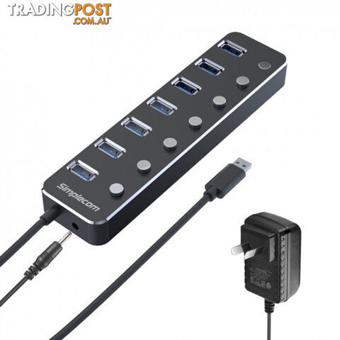 Simplecom CH375PS 7 Port USB 3.0 Hub with Individual Swithes - Simplecom - 9350414001461 - CH375PS