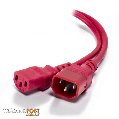 Alogic MF-C13C14-03-RD 3m IEC C13 to IEC C14 Computer Power Extension Cord Male to Female RED - Alogic - 9350784007124 - MF-C13C14-03-RD