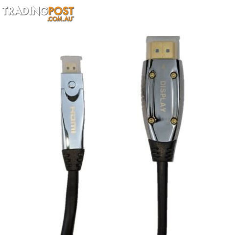 Cruxtec HS20-10-SV HDMI 2.0 Male to Mini  HDMI Male 8K Ultra-HD (UHD) Optical fiber Cable 10m 18Gbps Silvery with Mini HDMI Female to HDMI Male adapter - Cruxtec - 787303419981 - HS20-10-SV