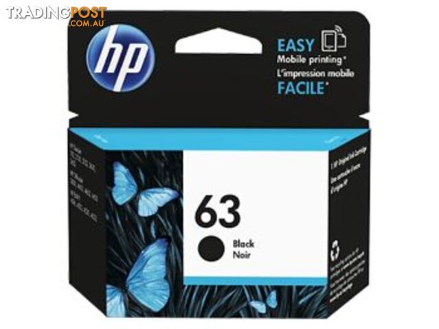 HP 63 Black Ink Cartridge F6U62AA - HP - 193424494927 - F6U62AA
