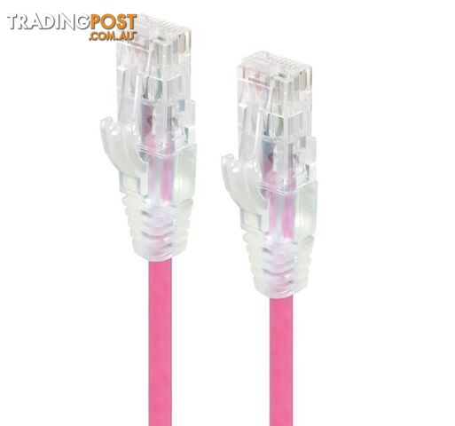 Alogic C6S-02PNK 2m Pink Ultra Slim Cat6 Network Cable UTP 28AWG - Alogic - 9350784011633 - C6S-02PNK