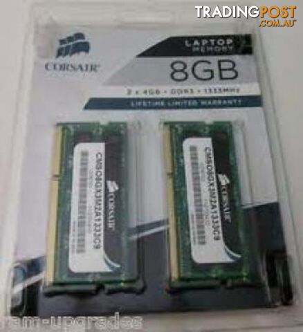 Corsair 8GB (2 x 4GB) CMSA8GX3M2A1333C9 DDR3 1333 Memory for Apple - Corsair - 843591016124 - CMSA8GX3M2A1333C9