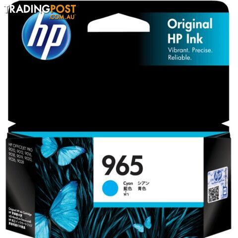 HP 3JA77AA 965 CYAN ORIGINAL INK CARTRIDGE - HP - 0193015007420 - 3JA77AA