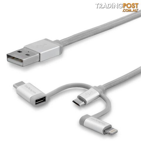Startech LTCUB2MGR Cable USB Micro-USB USB-C Lightning 2m - StarTech - 065030880701 - LTCUB2MGR