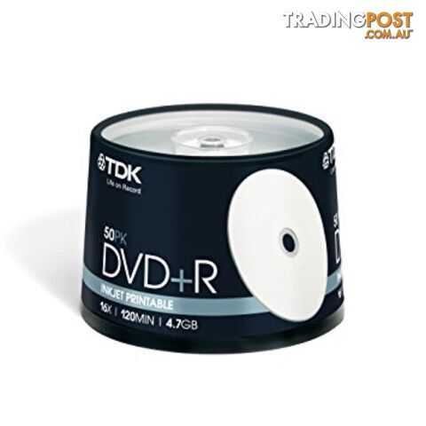 TDK YK110100375 16X DVD+R Printable 50 Pack - TDK - 4902030323943 - YK110100375