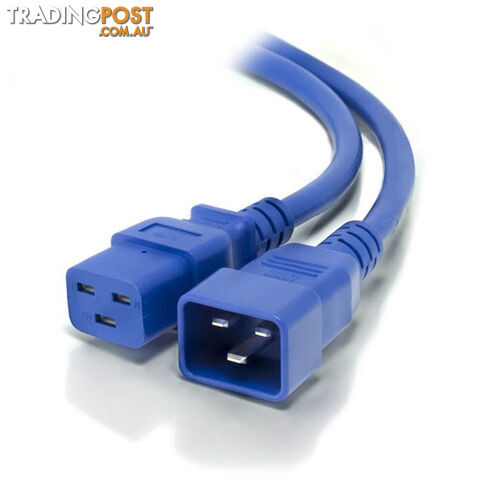 Alogic MF-C19C20-02-BLU 2m IEC C19 to IEC C20 Power Extension Male to Female Cable Blue - Alogic - 9350784007049 - MF-C19C20-02-BLU