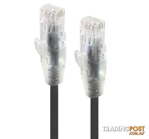 Alogic C6S-0.30BLK 0.30m Black Ultra Slim Cat6 Network Cable UTP 28AWG - Alogic - 9350784011107 - C6S-0.30BLK