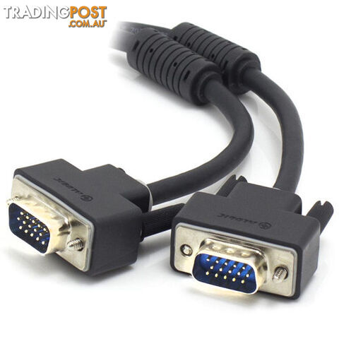 Alogic VGA-MM-01 1m VGA/SVGA Premium Shielded Monitor Cable With Filter - M to M...