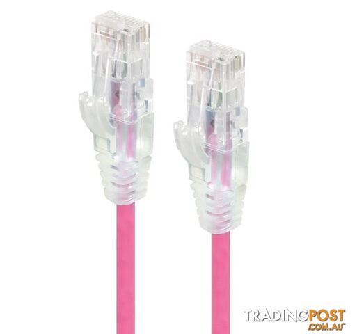 Alogic C6S-0.50PNK 0.50m Pink Ultra Slim Cat6 Network Cable UTP 28AWG - Alogic -...