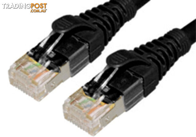 Comsol STP-01-C6A-BLK 1M 10GbE Cat 6A S/FTP Shielded Patch Cable - Black - Comsol - STP-01-C6A-BLK