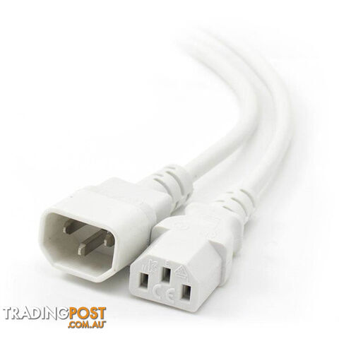 Alogic MF-C13C14-0.5-WH 0.5m IEC C13 to IEC C14 Computer Power Extension Cord Male to Female WHITE - Alogic - 9350784006905 - MF-C13C14-0.5-WH