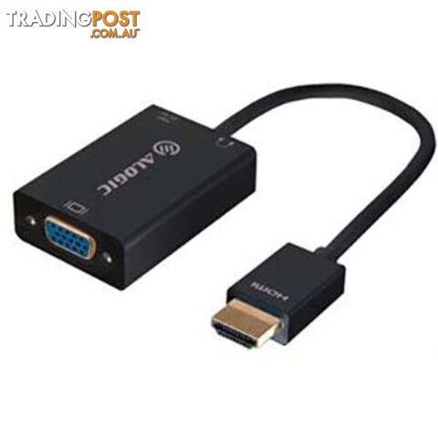 Alogic HDMI-VGA-AD-ADP 15cm Adaptor - HDMI Male to VGA Female + 3.5mm Audio...