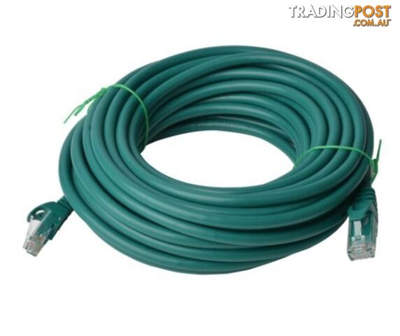 8ware PL6A-20GRN Cat 6a UTP Ethernet Cable, Snagless - Green 20M - 8ware - 9341756009611 - PL6A-20GRN