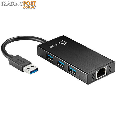 J5create JUH470 USB 3.0 to RJ-45 Gigabit Ethernet & 3-Port HUB - J5Create - 4712795080421 - JUH470