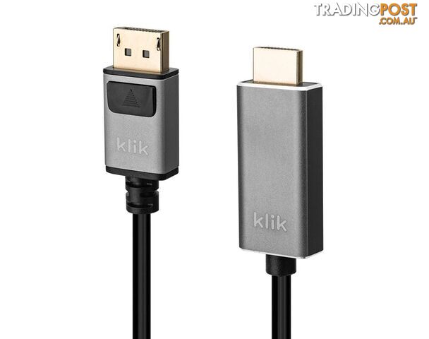 Klik KHDDP020 2m HDMI Male to DisplayPort Male Cable - Klik - 9332902022172 - KHDDP020