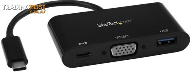 StarTech CDP2VGAUACP USB-C to VGA Multifunction Adapter - PD - StarTech - 065030866293 - CDP2VGAUACP