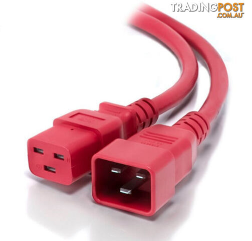 Alogic MF-C19C20-02-RD 2m IEC C19 to IEC C20 Power Extension Male to Female Cable Red - Alogic - 9350784007032 - MF-C19C20-02-RD